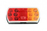 Lampa Stop LED 165x80mm, 12/24V, 5 Functii: Pozitie, Frana, Semnalizare, Iluminare numar, Catadioptru, Omologare E4, Universala Tractoare Camioane
