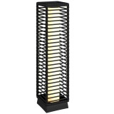 Outsunny Felinar Solar de Exterior din rășină &icirc;mpletită lampadar fără fir re&icirc;ncărcabil senzor de lumină 16 x 16 x 68 cm negru | Aosom Romania