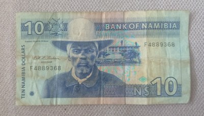 Bancnota Namibia - 10 Dollars 1993 foto