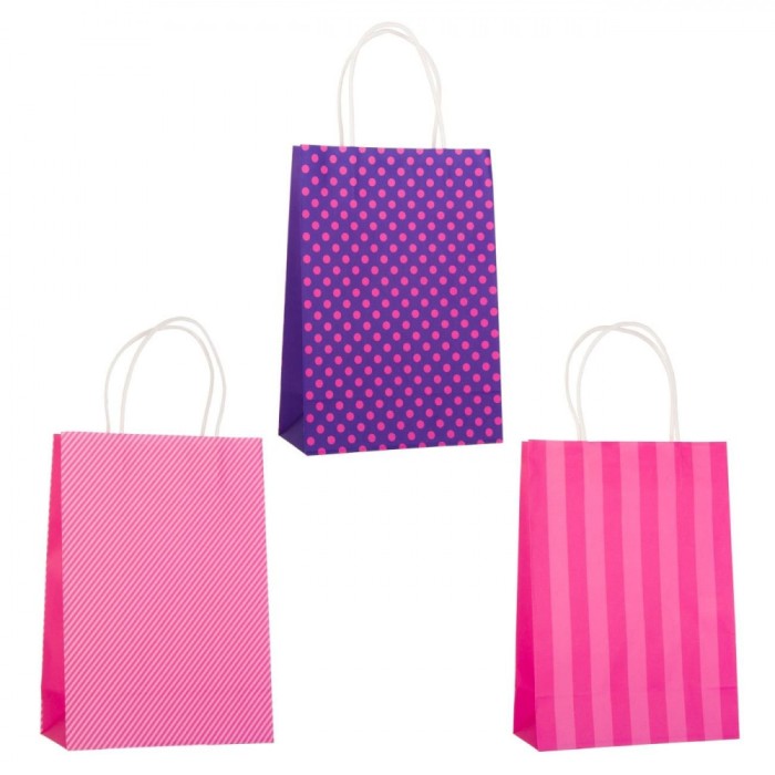 Pungi Cadou, Kraft, Multicolor, Set 3 Bucăți, Dimensiuni 20x10x29cm