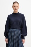 United Colors of Benetton pulover din amestec de l&acirc;nă culoarea bleumarin, light, cu turtleneck, 1Y6SD2041