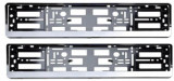 Set 2 bucati suport numar inmatriculare auto plastic ABS rama argintiu