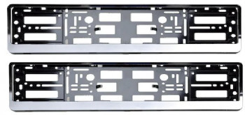 Set 2 bucati suport numar inmatriculare auto plastic ABS rama argintiu foto