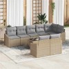 VidaXL Set de canapele pentru grădină 9 pcs Bej Rattan poli 3346780