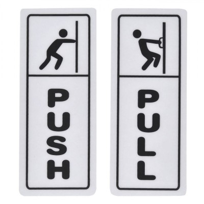 Indicatoare Autocolante, Model PUSH-PULL, Dimensiuni 7x18cm, PVC foto