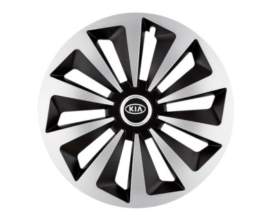Set 4 capace roti Fox Gri-Negru R15 pentru gama auto Kia foto