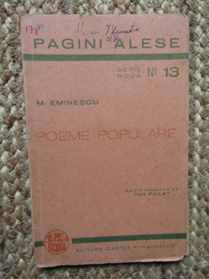 M. Eminescu - Poeme populare (editia 1942) foto