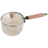 Cratita din sticla cu capac si maner din lemn, 1,8 L