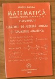 Matematica. Manual pentru clasa a XI a, profil M1: elemente de algebra liniara de MIrcea Ganga