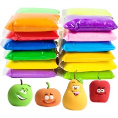 et Plastilina inteligenta, modelatoare Magicul Clay, 12 pungi set, multicolora, accesorii modelare inclus foto