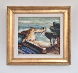 Constantin Pacea - Dig la malul marii, acrilic/panza, 1998, cu certificat autenticitate