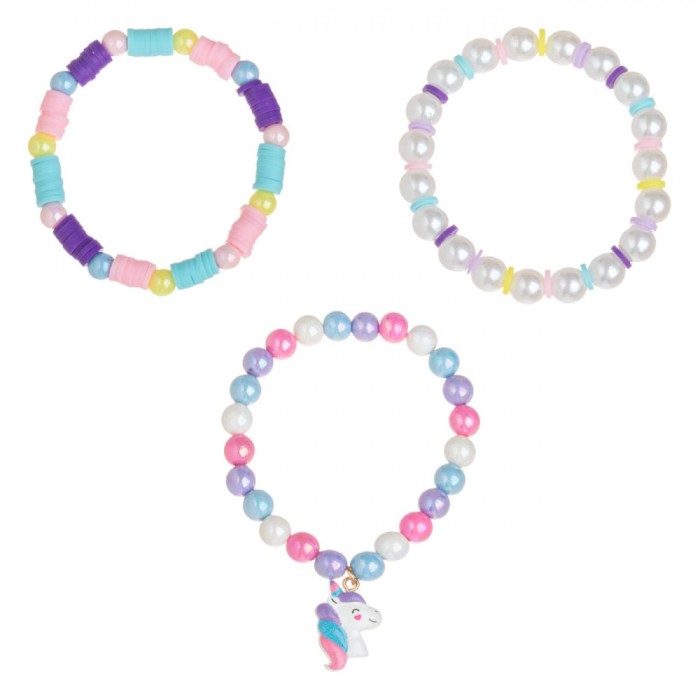 Set Brățări Elastice Fimo, Model Unicorn, Multicolor, 3 Bucăți