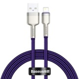 CABLU alimentare si date Baseus Cafule Metal, Fast Charging Data Cable pt. smartphone, USB la Lightning Iphone 2.4A, braided, 1m, violet &quot;CALJK-A05&quot; (