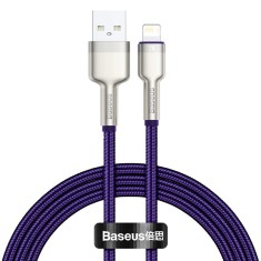 CABLU alimentare si date Baseus Cafule Metal, Fast Charging Data Cable pt. smartphone, USB la Lightning Iphone 2.4A, braided, 1m, violet &quot;CALJK-A05&quot; (