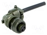 Conector circular mufă pe cablu PIN 2 mamă lipire 13A AMPHENOL