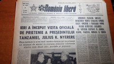 romania libera 22 aprilie 1975-presedintele tanzaniei, vizita in tara noastra foto