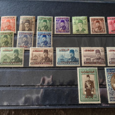 Serie completa Egipt, 1948 ,supratipar Palestina, 19 valori, MNH, foarte rara