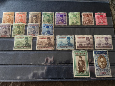 Serie completa Egipt, 1948 ,supratipar Palestina, 19 valori, MNH, foarte rara foto