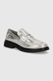 Pepe Jeans mocasini PLS10424 femei, culoarea argintiu, cu toc plat, PENNY GLOSS