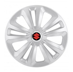 Set 4 Capace Roti Autohelix MSA&reg;, potrivite jantelor de R15, pentru Suzuki, model terra cromat