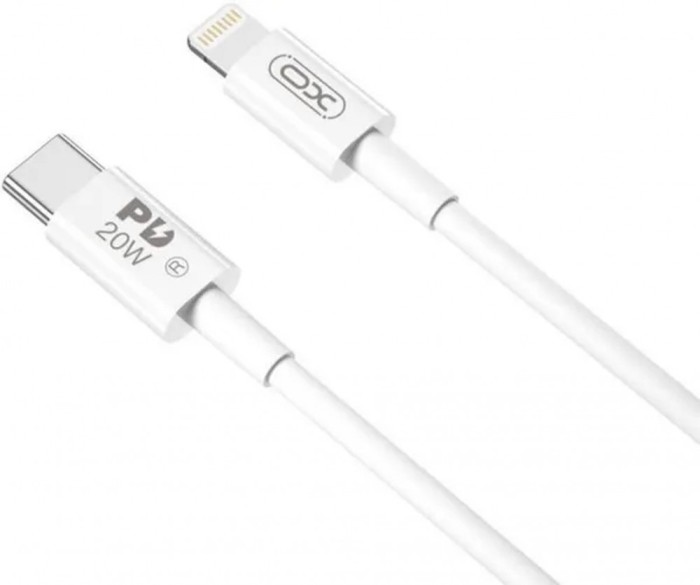 Cablu transfer date si incarcare XO NB-Q189A tip Lightning - USB-C PD20W 1m, Alb