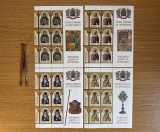 Sfinţi rom&acirc;ni ai Ortodoxiei, minicoli de 6 timbre cu manșetă ilustrată 2023 LP 2432b
