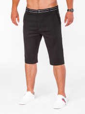 Pantaloni scurti pentru barbati negru casual model de vara slim fit buzunare laterale P402 foto