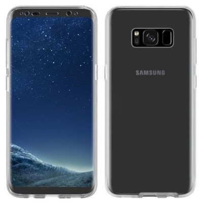 Husa Full TPU 360&amp;deg; (fata + spate) pentru Samsung Galaxy S8, Alb Transparent foto