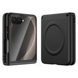 Husa pentru Samsung Galaxy Z Flip8, Magnetica, Textura Piele Ecologica, Negru