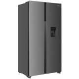 Side by side HSBS-HM529NFXWDE++, Full No frost, Functie Eco, 529 l, Lumina LED, Dozator de apa, Culoare inox, Clasa E, Heinner