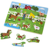 Puzzle incastru din lemn cu sunete Old McDonald Melissa &amp; Doug 738