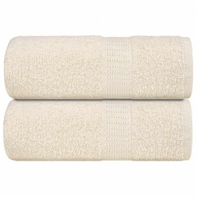 vidaXL Prosoape pentru oaspeți 2 buc crem 30x50cm 360 g/m&amp;sup2; 100% bumbac 136995 foto