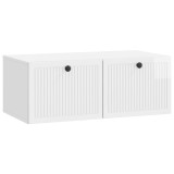 vidaXL Oglindă TV montată pe perete Alb foarte lucios Lemn prelucrat 898009