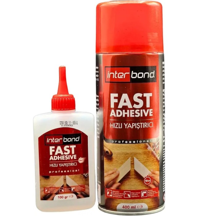 Adeziv cu activator Interbond, cianoacrilat, 100g + 400ml
