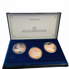 Hungary proof set coins 500 Forint 1993, 1994 / 1000 Forint 1995