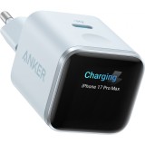 Incarcator Retea Anker Nano Display, 45W, 3A, 1 x USB-C, Albastru A121DG31