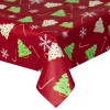 Față de Masă Decorativă, Model Brazi de Crăciun, Roșu, 180x140cm, PEVA, Oem