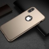 Husa Full Cover 360&amp;deg; fata + spate + folie sticla pentru iPhone X Gold, MyStyle