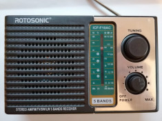Radio Rotosonic F10AC cu 4 benzi radio AM / FM/TV / SW / LW , alimentare 220v si baterii foto