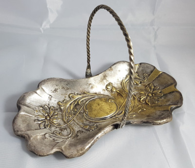 Superb cosulet/ obiect decorativ art nouveau argintat patina originala foto