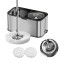 Set DreamRamp galeata mop cu centrifuga din inox galeata patrata, finisaj lucios si orificiu de scurgerea a apei cu doua rezerve.Gri