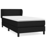 Cumpara ieftin Pat box spring cu saltea, negru, 80x200 cm, textil
