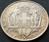 Moneda 10 DRAHME - GRECIA, anul 1968 *cod 875 B - frumoasa, Europa