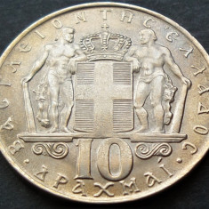 Moneda 10 DRAHME - GRECIA, anul 1968 *cod 875 B - frumoasa