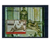 Ajman 1972 - Sculpturi de Michelangelo, colita neuzata