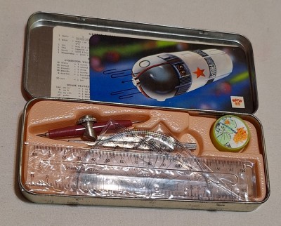 Trusa completa desen - matematica pt uz scolar, anii 1980, nefolosita piesa rara foto