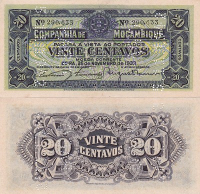 Mozambic 20 Centavos 1933 UNC foto