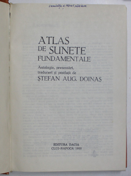 ATLAS DE SUNETE FUNDAMENTALE-STEFAN AUGUSTIN DOINAS CLUJ-NAPOCA 1988