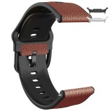 Curea hibrid piele-silicon compatibila cu Samsung Galaxy Watch8 44mm, Carob Brown