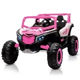 UTV electric pentru copii, Kinderauto Warrior, 4x4, 120W, 12V 7Ah, echipare Premium, culoare roz